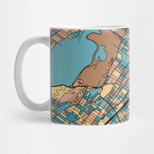 Montreal Map Pattern in Mid Century Pastel Mug